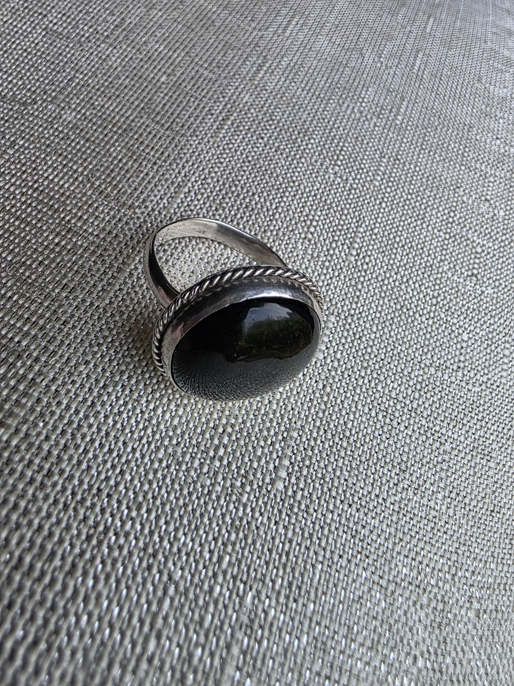 Sterling Silver Black Onyx Oval Men's Ring Size 11.5 - Picture 11 of 16